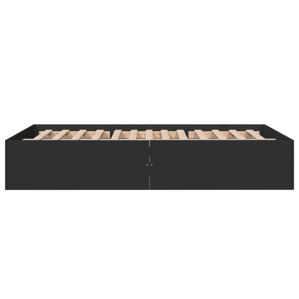 vidaXL Estructura de cama madera de ingeniería negra 135x190 cm