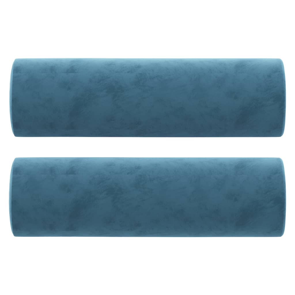 vidaXL Sofá de 3 plazas con cojines terciopelo azul 180 cm