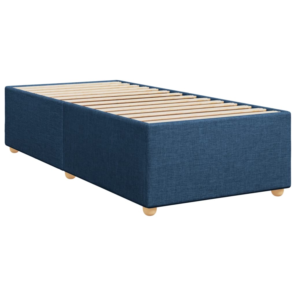 vidaXL Cama box spring con colchón tela azul 80x200 cm