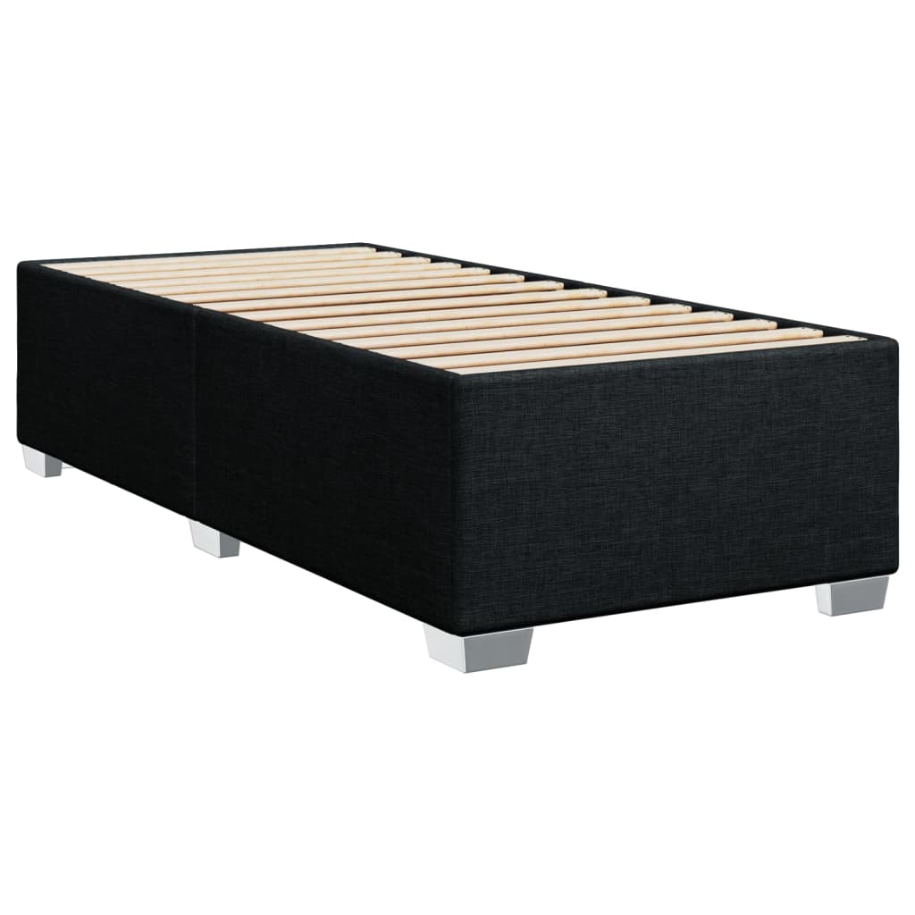 vidaXL Cama box spring con colchón tela negro 90x190 cm