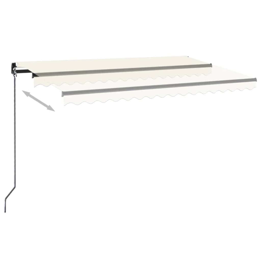 vidaXL Toldo retráctil manual crema 450x350 cm