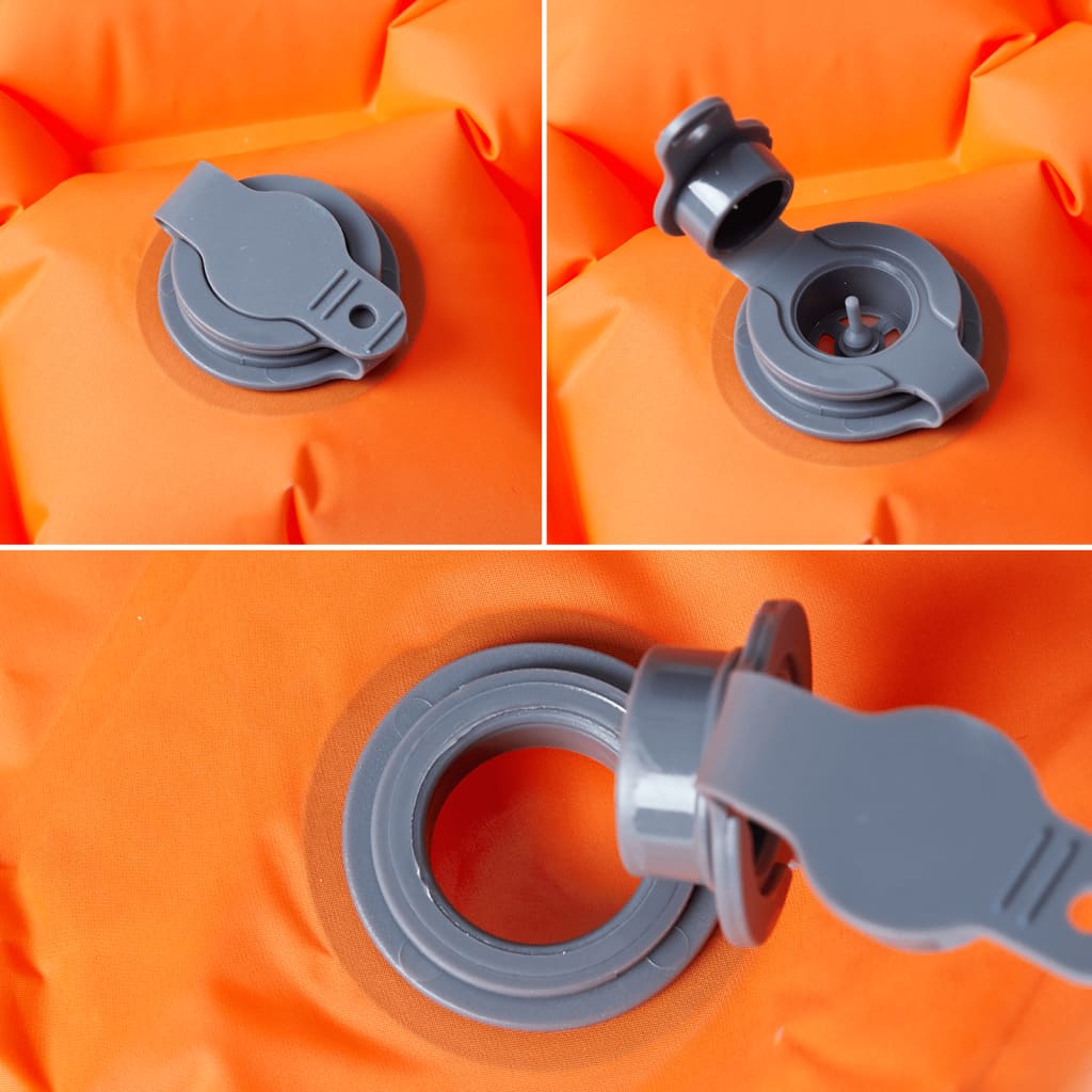 vidaXL Colchón inflable de camping para 1 persona naranja 190x58x6 cm