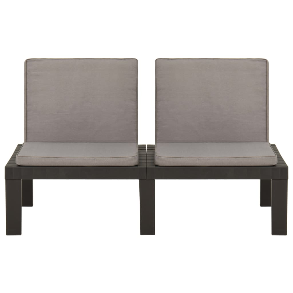 vidaXL Set de muebles de jardín 4 piezas con cojines plástico gris