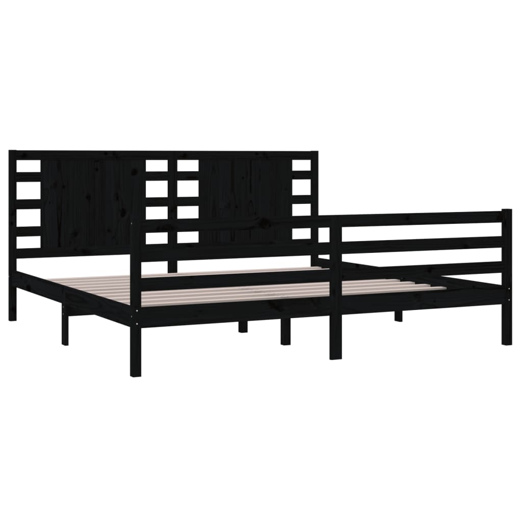 vidaXL Estructura de cama de madera maciza de pino negro 200x200 cm