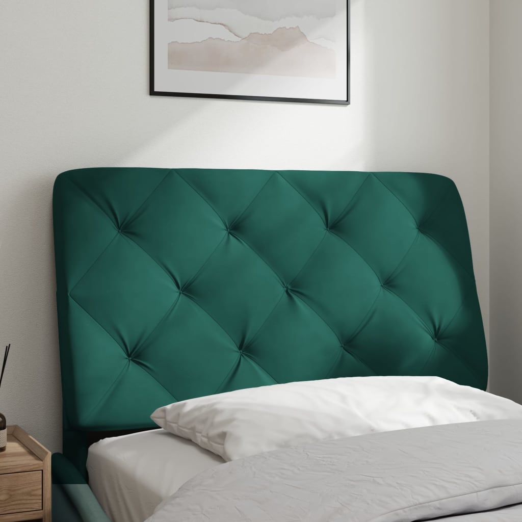 vidaXL Cabecero de cama acolchado terciopelo verde oscuro 80 cm