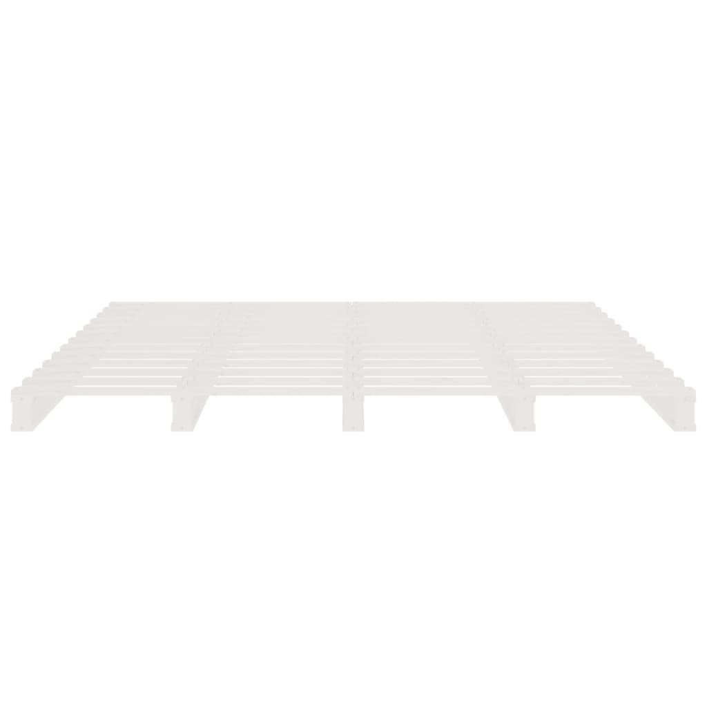 vidaXL Cama de palets madera maciza de pino blanca 120x200 cm