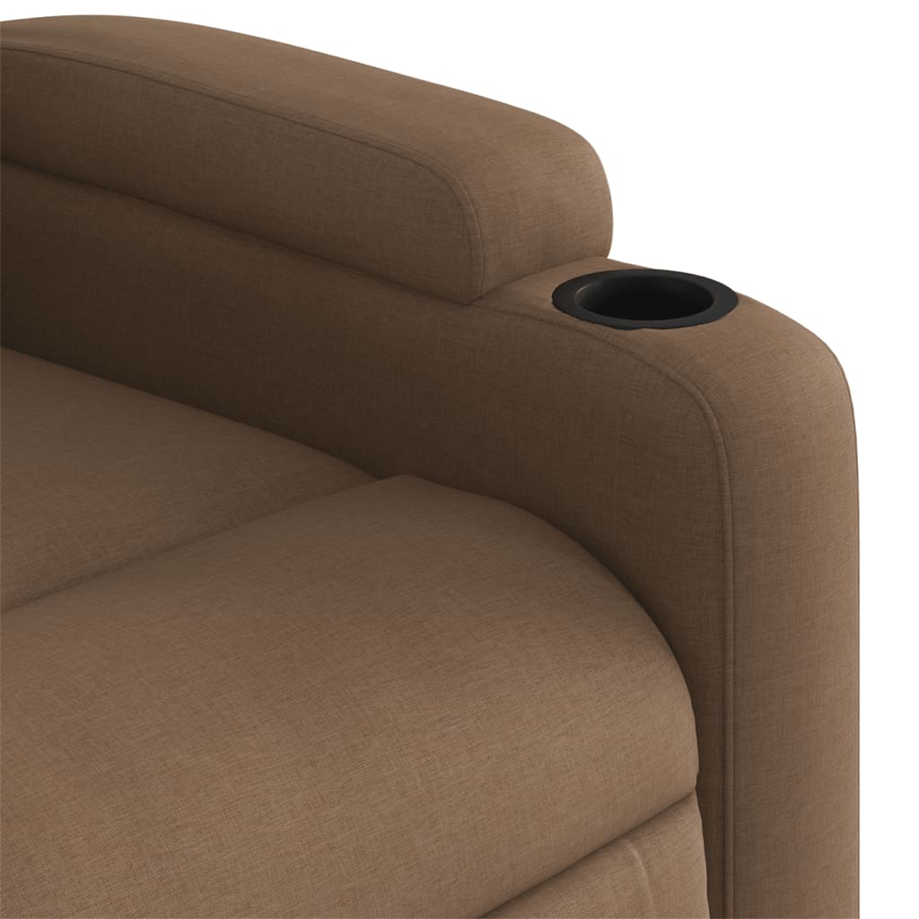 vidaXL Sillón reclinable eléctrico de tela marrón