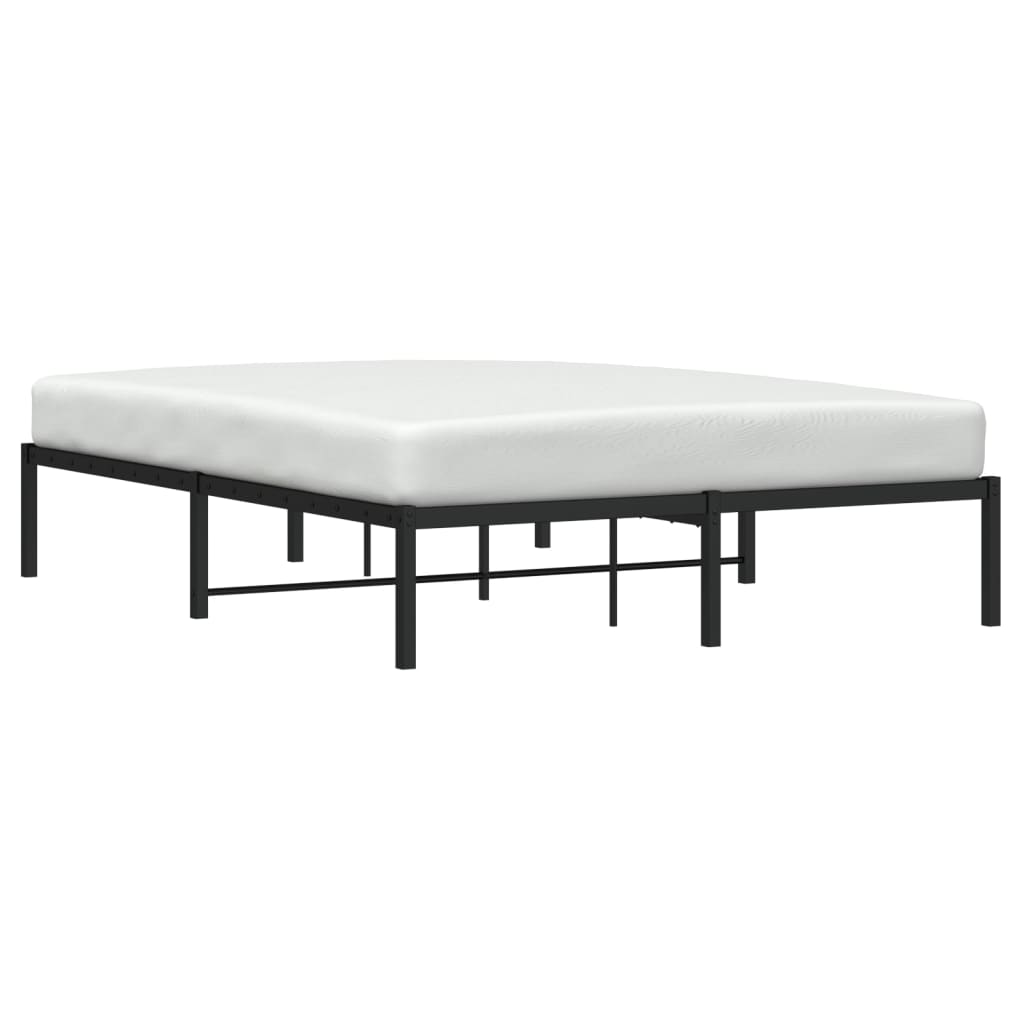 vidaXL Estructura de cama de metal negro 140x190 cm