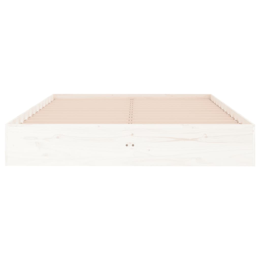 vidaXL Estructura de cama doble pequeña madera maciza blanca 120x190cm