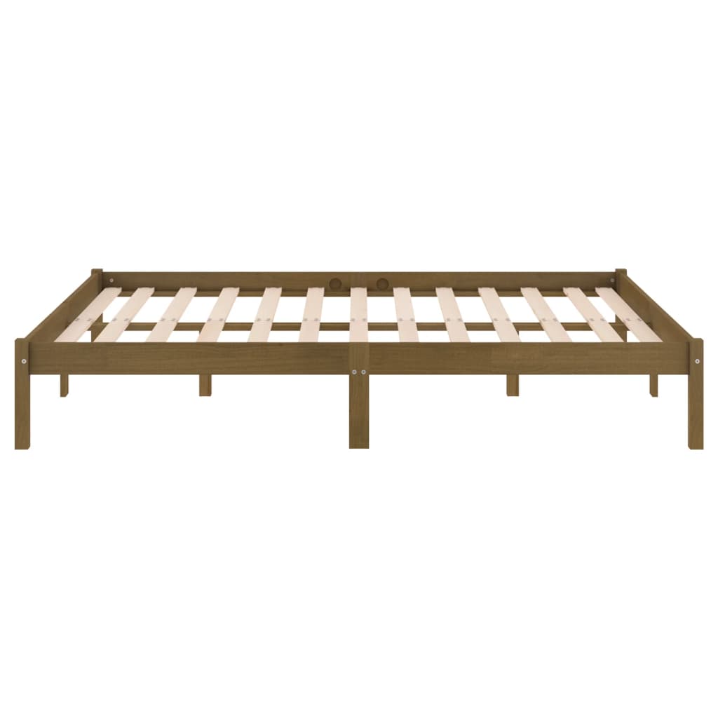 vidaXL Estructura de cama madera maciza de pino marrón miel 140x200 cm