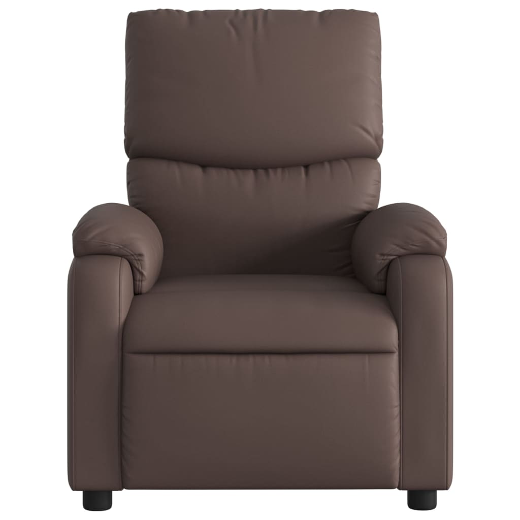 vidaXL Sillón de masaje reclinable cuero sintético marrón