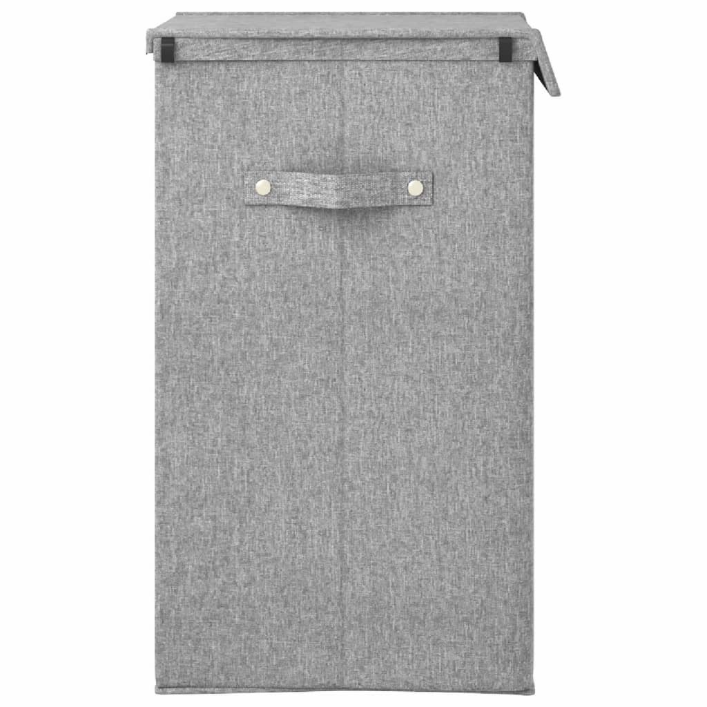 vidaXL Cesto ropa sucia plegable lino sintético gris 26x34,5x59,5 cm