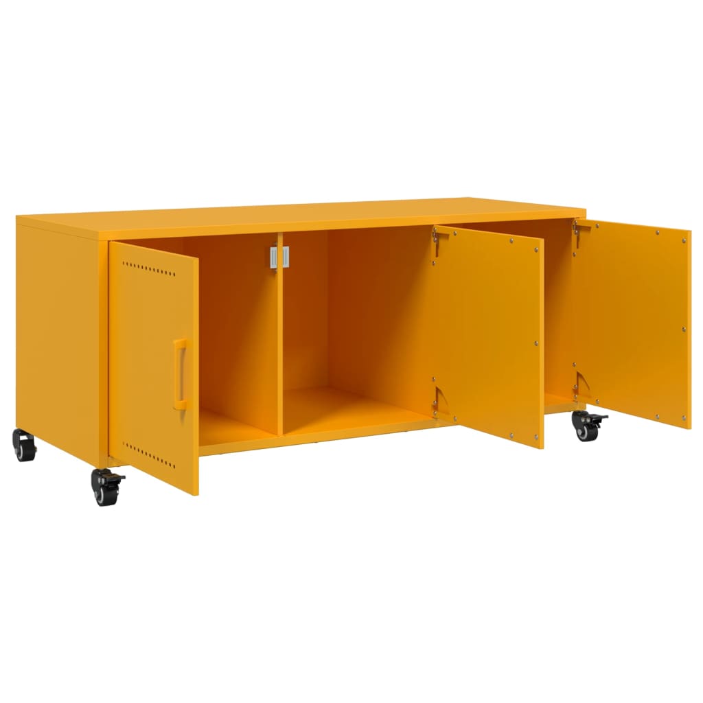 vidaXL Mueble de TV de acero amarillo mostaza 100,5x39x43,5 cm