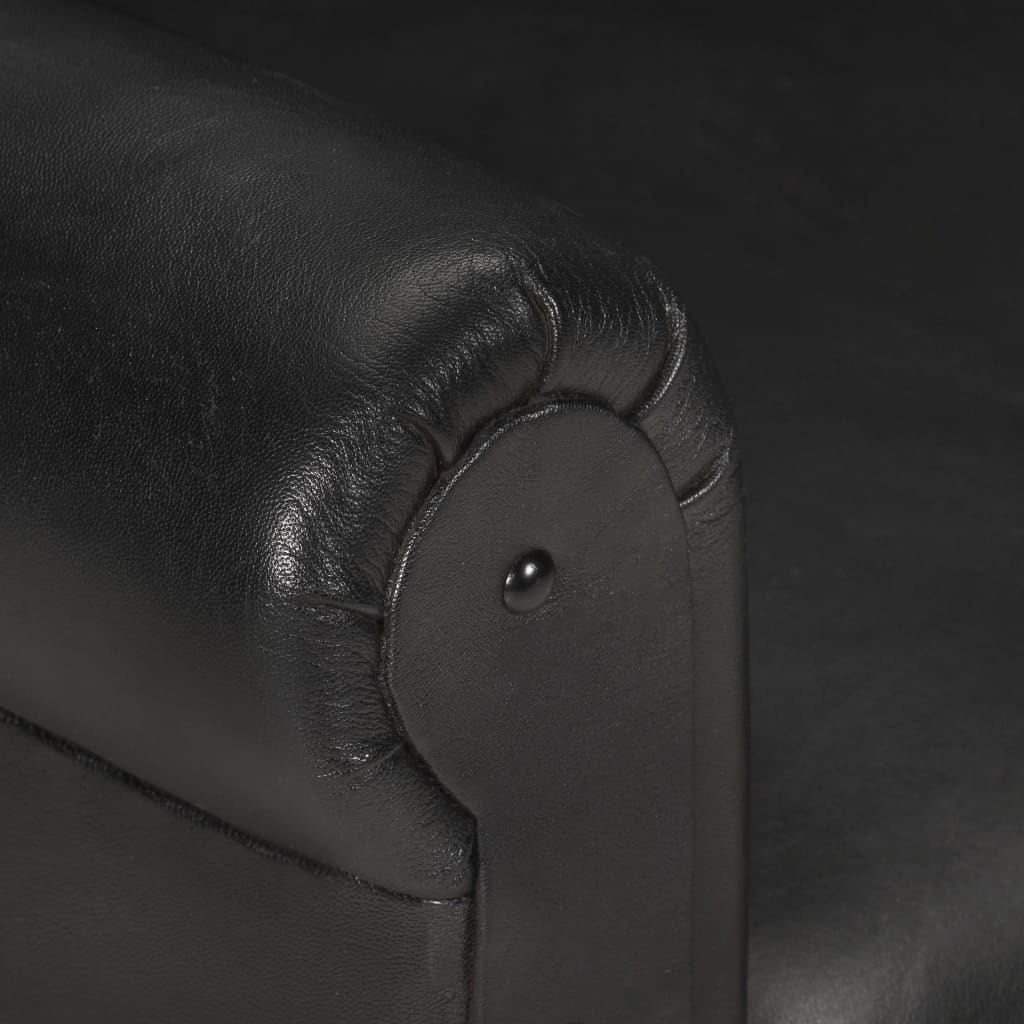 vidaXL Sillón butaca de cuero auténtico negro