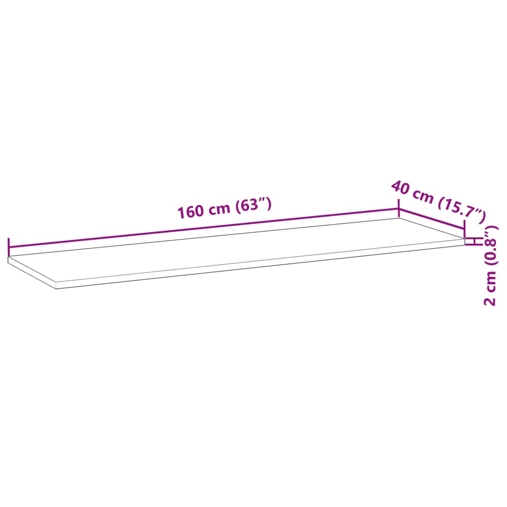 vidaXL Estantes flotantes 4 uds madera acacia sin tratar 160x40x2 cm