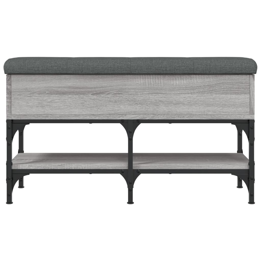 vidaXL Banco zapatero madera de ingeniería gris Sonoma 82x32x45 cm