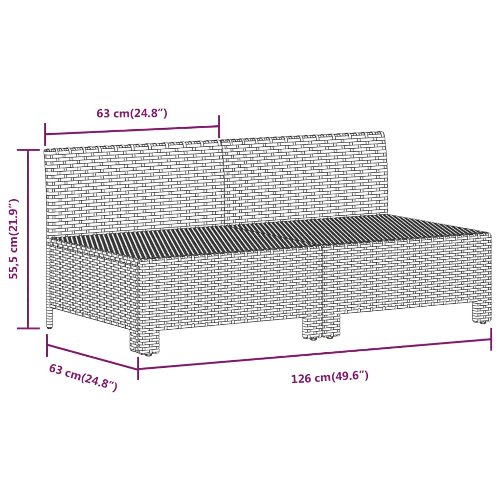 vidaXL Set de muebles de jardín 7 pzas y cojines ratán sintético gris