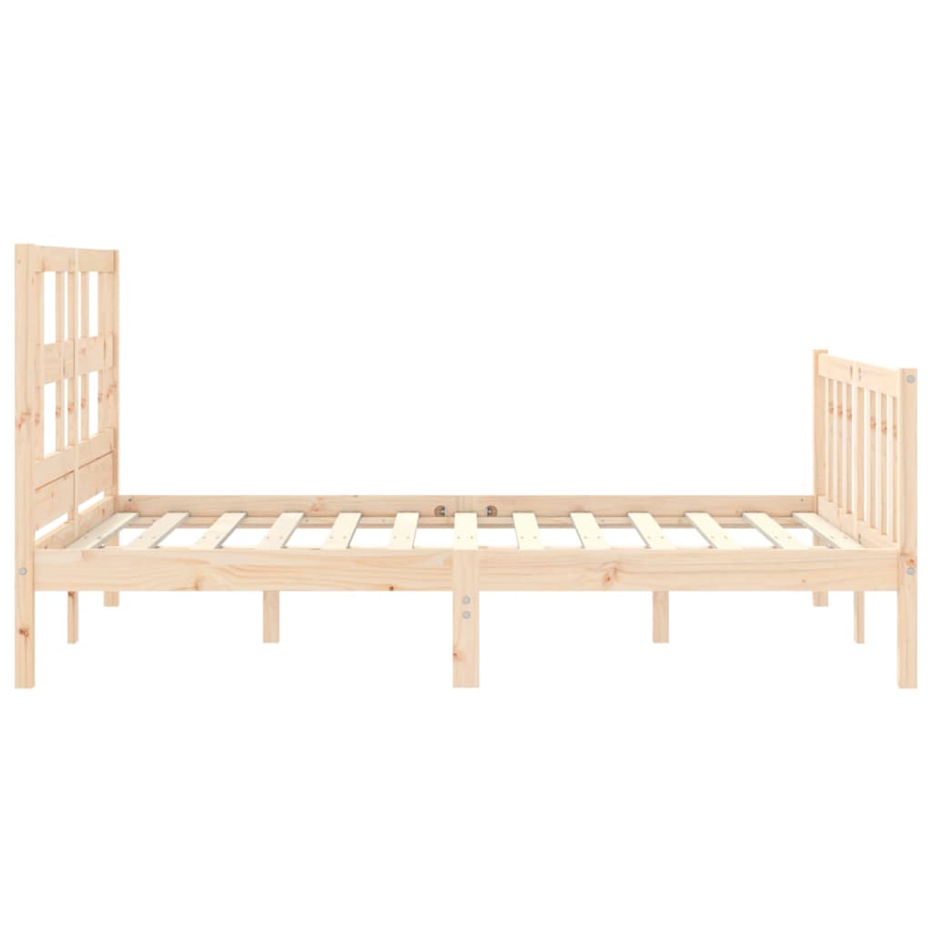 vidaXL Estructura de cama de matrimonio con cabecero madera maciza