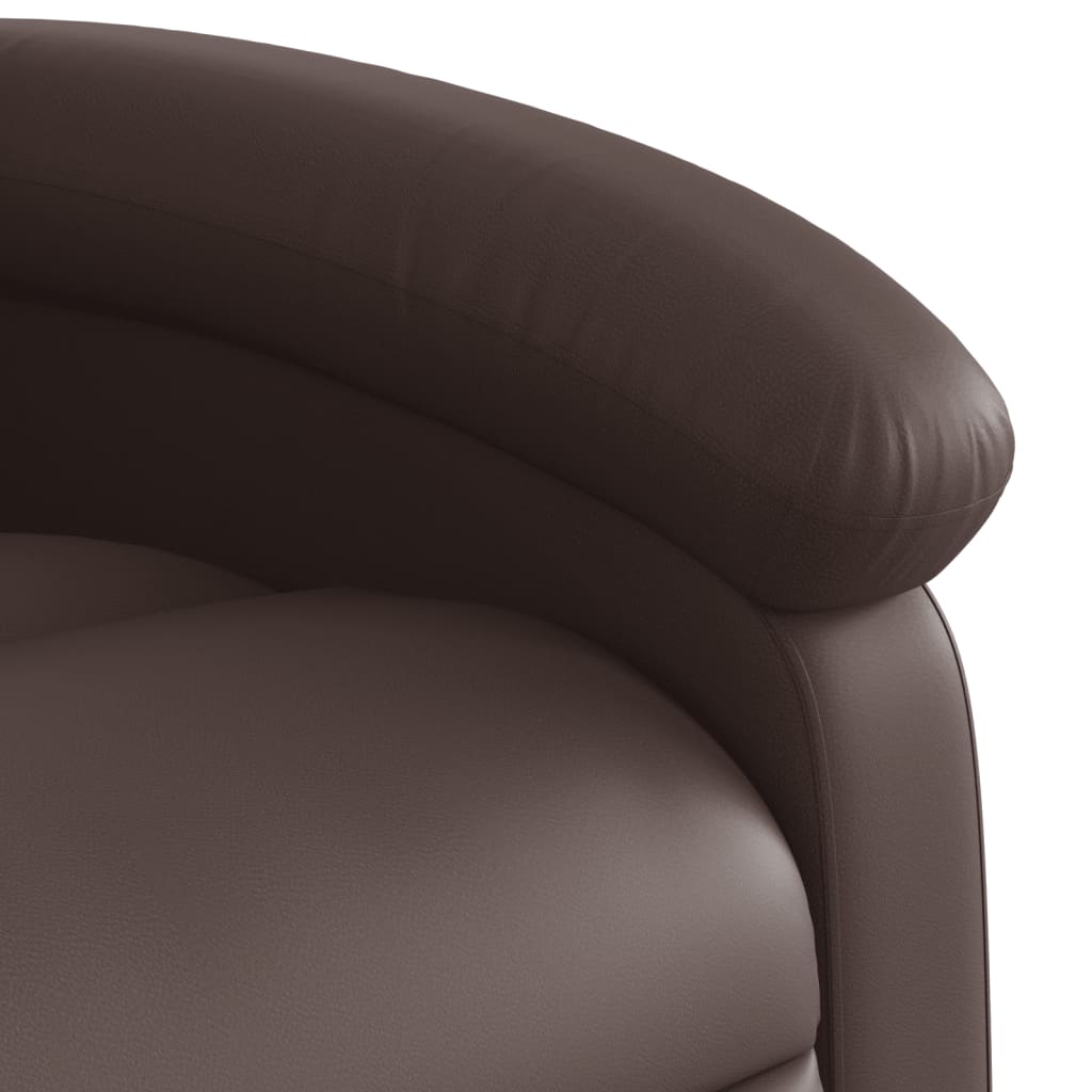 vidaXL Sillón reclinable de cuero sintético marrón