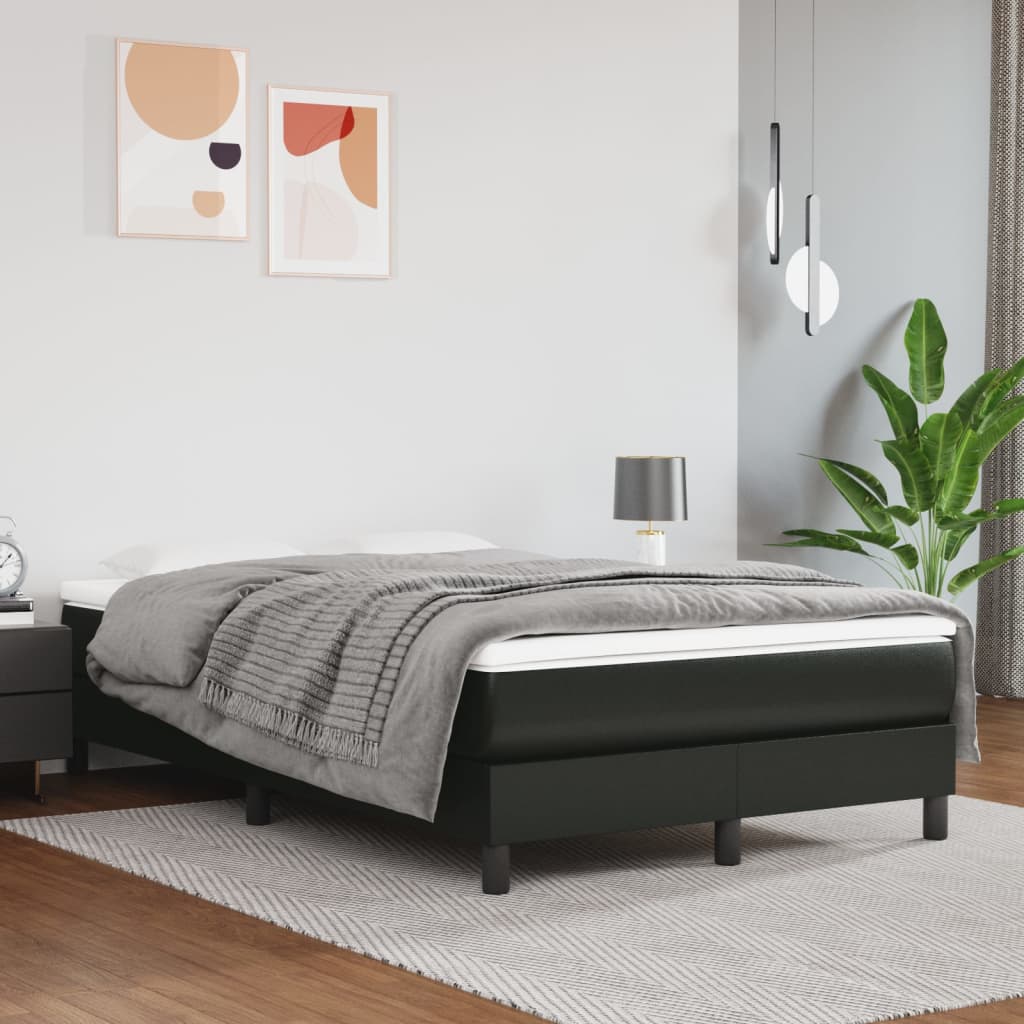 vidaXL Cama box spring con colchón cuero sintético negro 120x190 cm