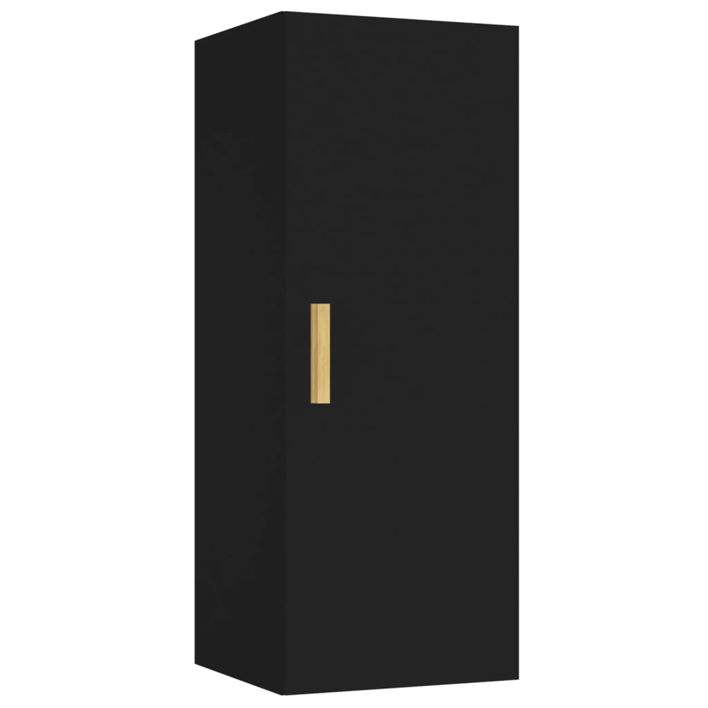 vidaXL Armario de pared madera de ingeniería negro 34,5x34x90 cm