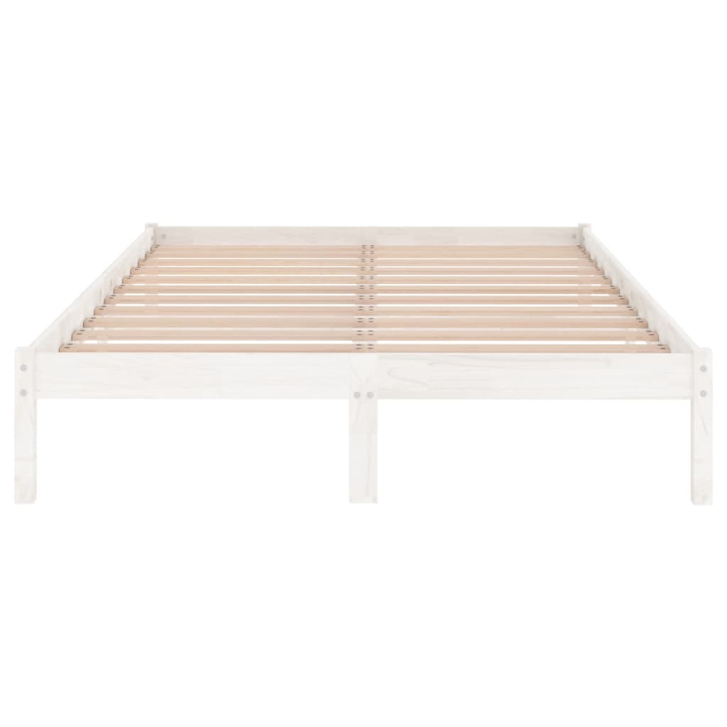 vidaXL Estructura de cama madera maciza blanca King Size 150x200 cm