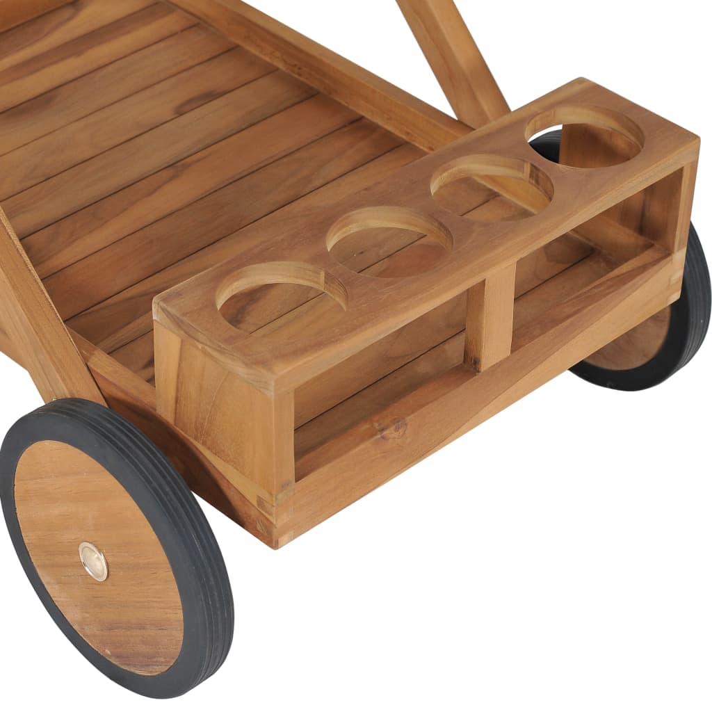 vidaXL Carrito del té de madera maciza de teca