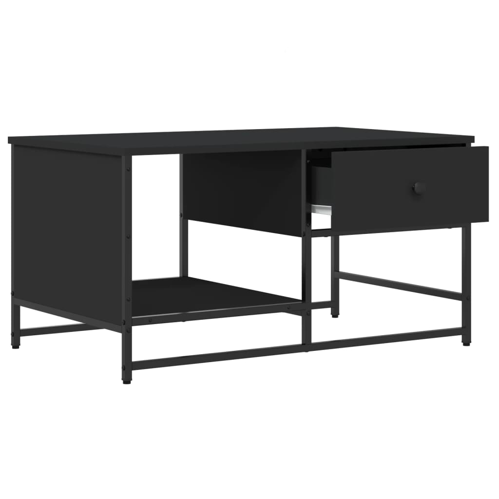 vidaXL Mesa de centro madera de ingeniería negra 85,5x51x45 cm