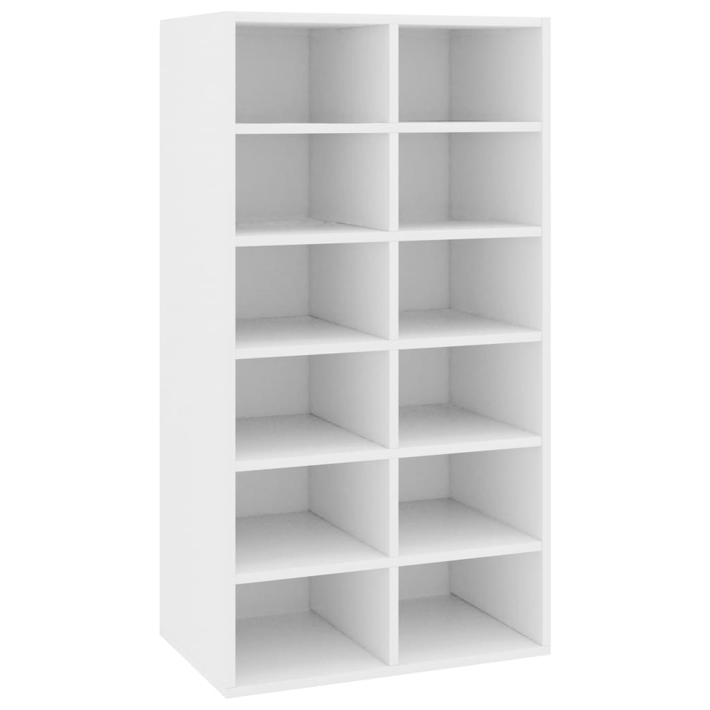 vidaXL Mueble zapatero de madera contrachapada blanco 54x34x100,5 cm