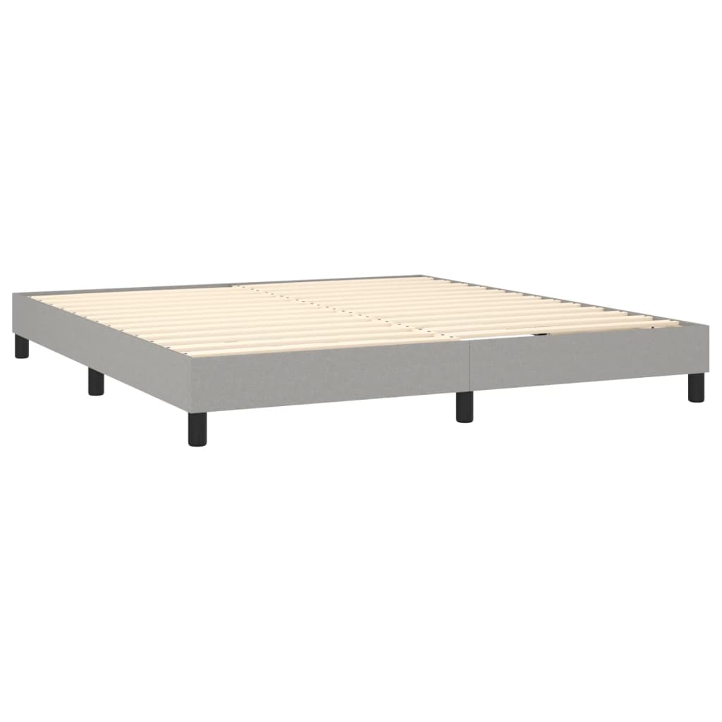 vidaXL Cama box spring con colchón tela gris claro 160x200 cm