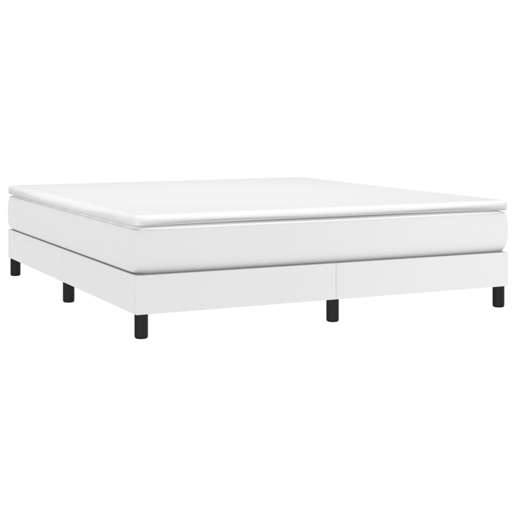 vidaXL Estructura de cama de cuero sintético blanco 180x200 cm