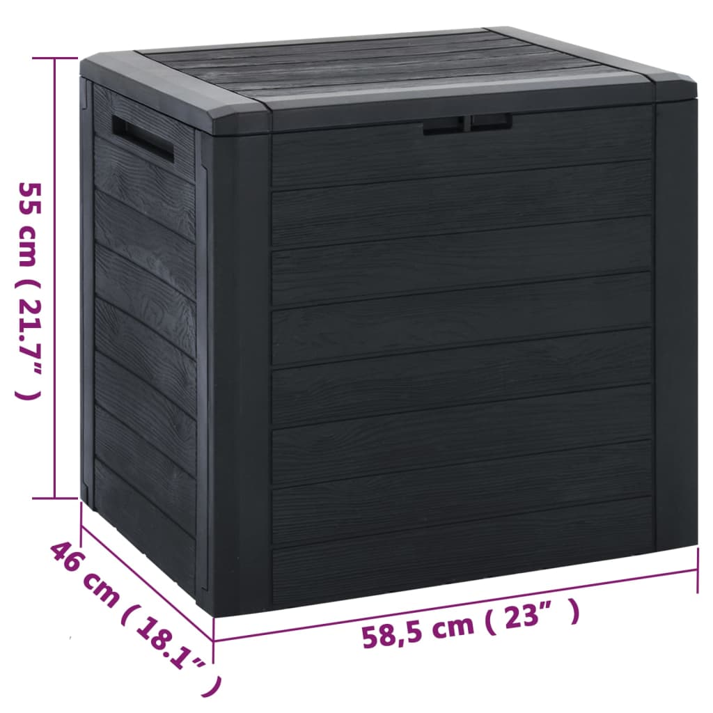 vidaXL Caja de almacenaje de jardín polipropileno marrón 58,5x46x55 cm