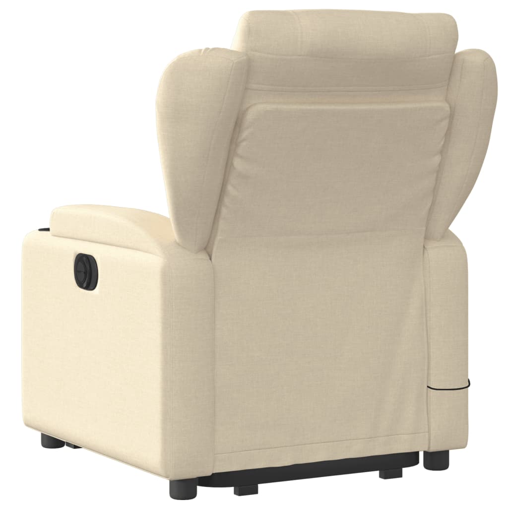 vidaXL Silla de masaje reclinable de pie de tela color crema