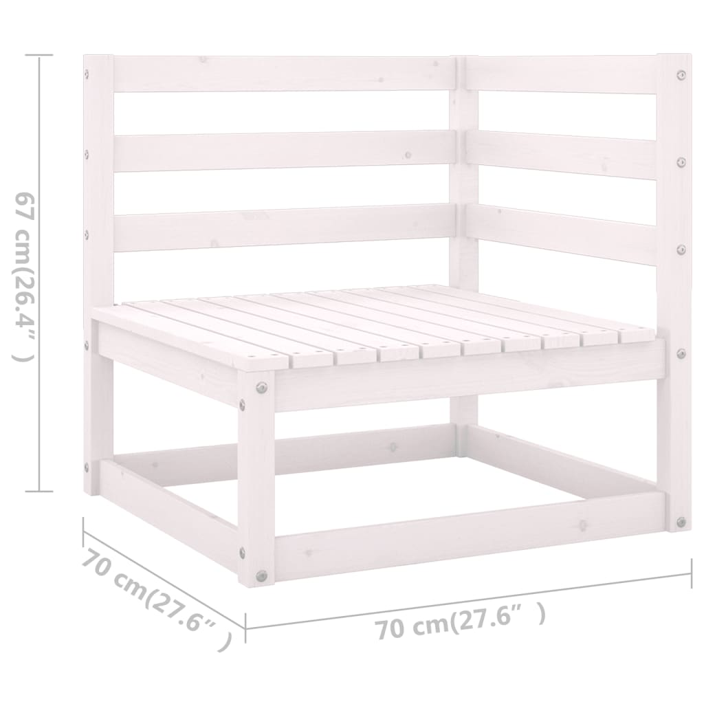 vidaXL Set de muebles de jardín 11 pzas con cojines madera pino blanco