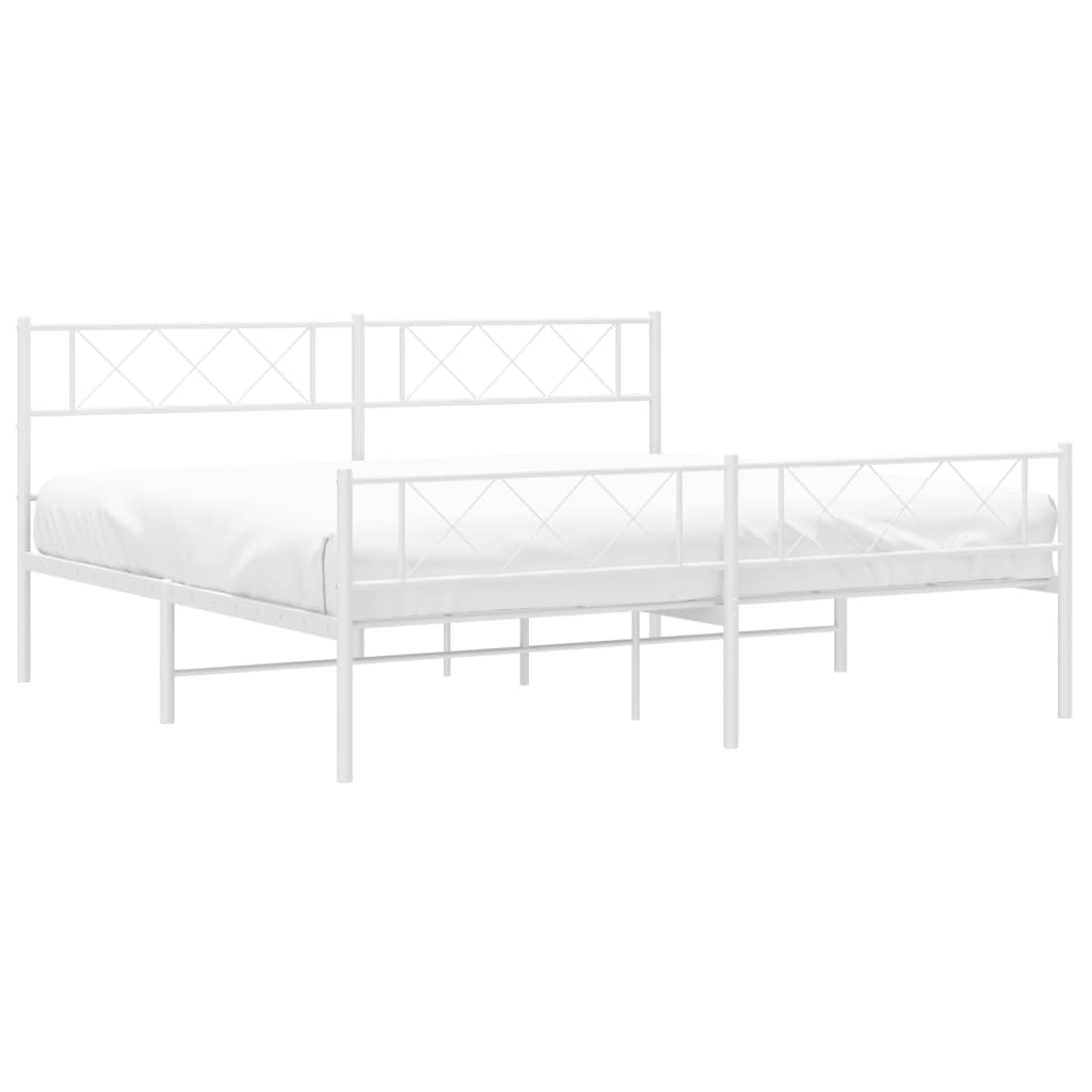 vidaXL Estructura cama sin colchón con estribo metal blanco 193x203 cm