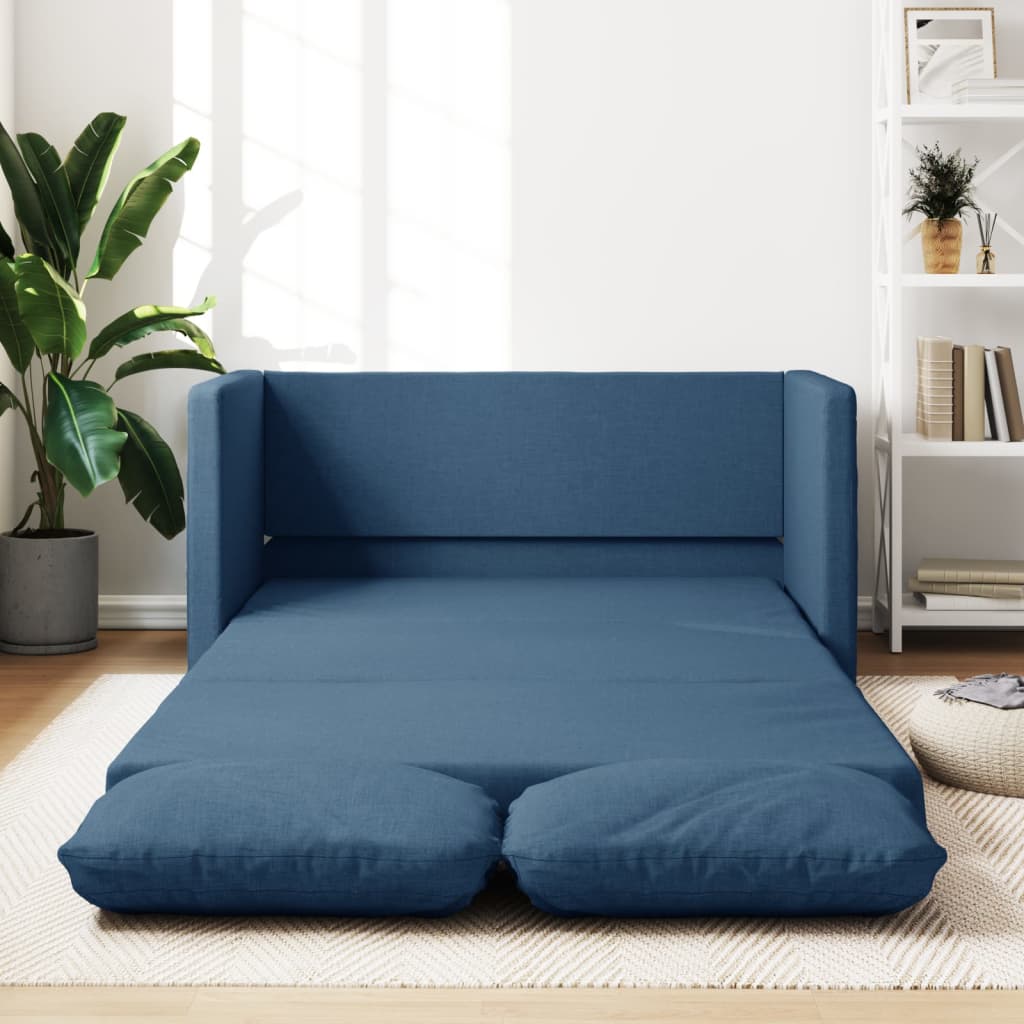 vidaXL Sofá cama de suelo 2 en 1 tela azul 112x174x55 cm