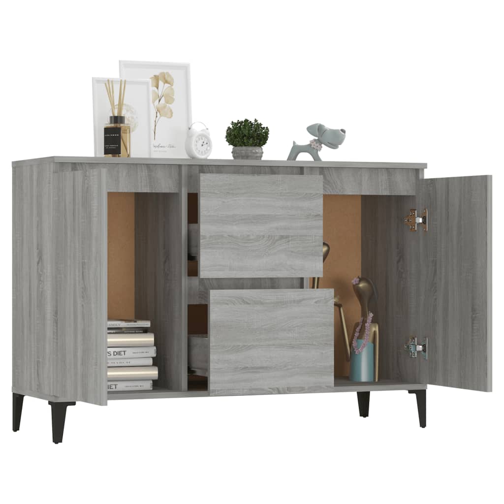 vidaXL Aparador de madera contrachapada gris Sonoma 104x35x70 cm