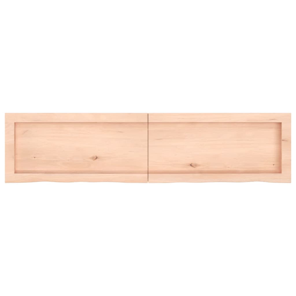 vidaXL Encimera de baño madera maciza sin tratar 120x30x(2-6) cm