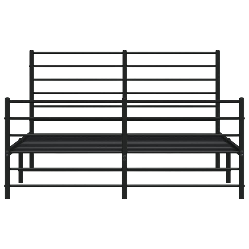 vidaXL Estructura cama sin colchón con estribo metal negro 160x200 cm