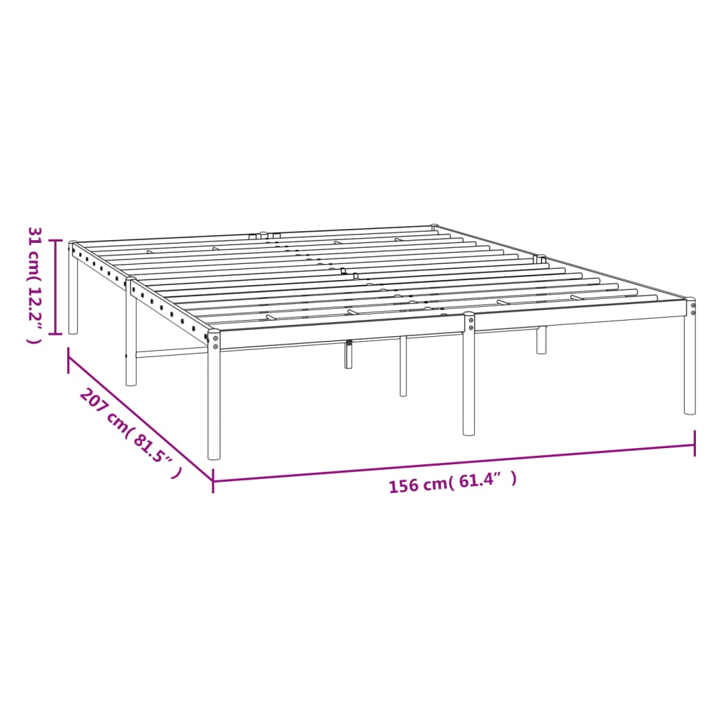 vidaXL Estructura de cama sin colchón metal blanco 150x200 cm