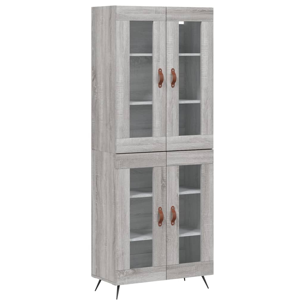 vidaXL Aparador alto madera contrachapada gris sonoma 69,5x34x180 cm