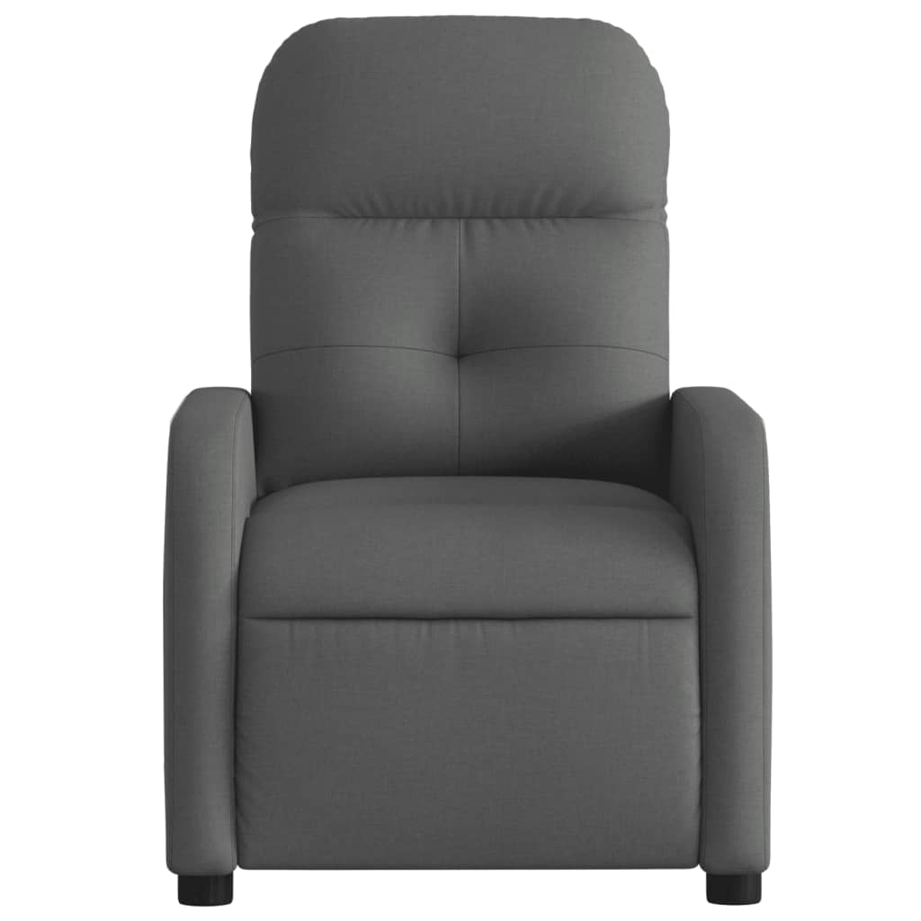 vidaXL Sillón reclinable de tela gris oscuro