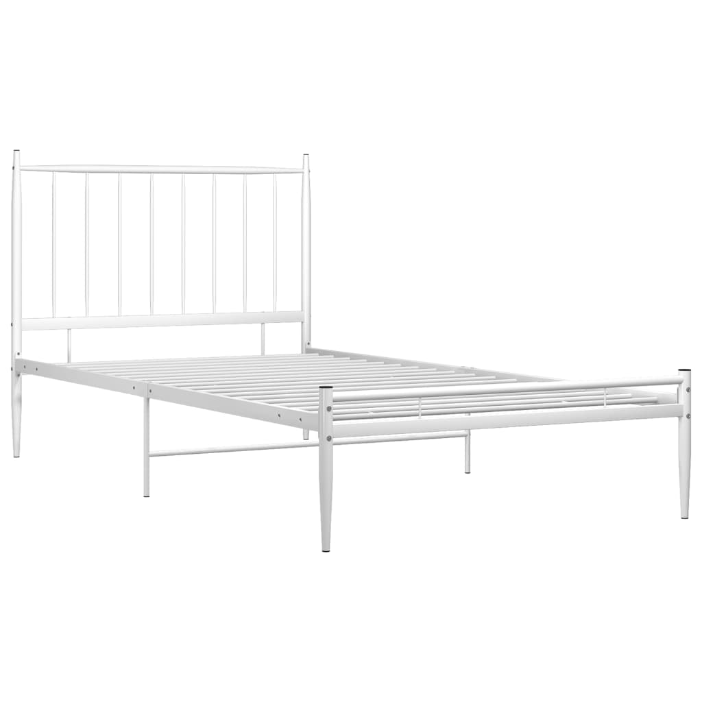 vidaXL Estructura de cama sin colchón metal blanco 100x200 cm