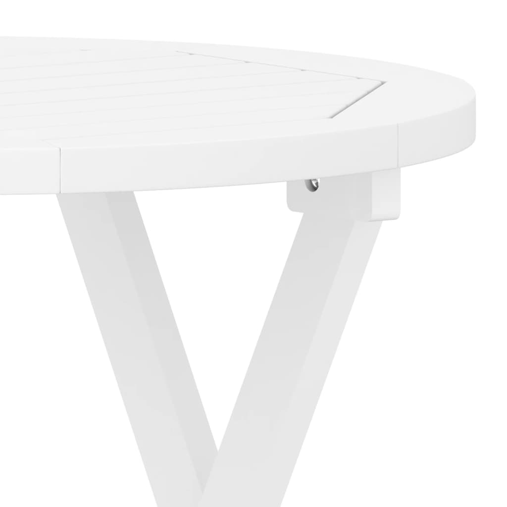 vidaXL Mesa de jardín plegable madera maciza de acacia blanco Ø 46 cm