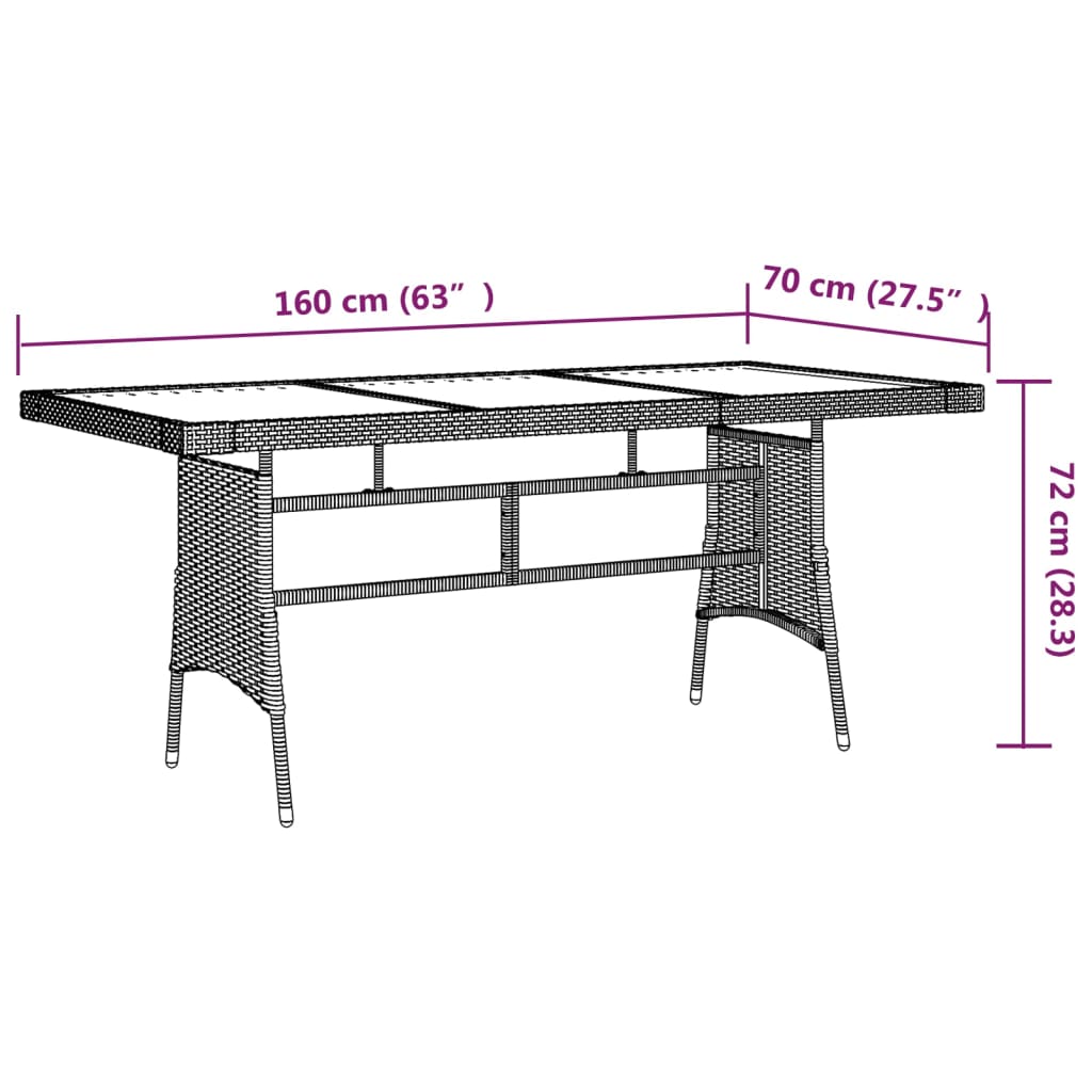 vidaXL Juego de comedor de jardín 7 piezas ratán sintético negro