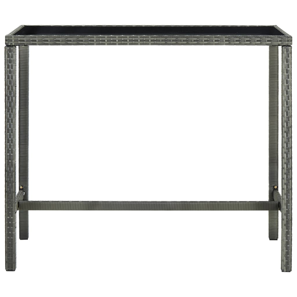 vidaXL Set muebles bar jardín 9 piezas y cojines ratán sintético gris