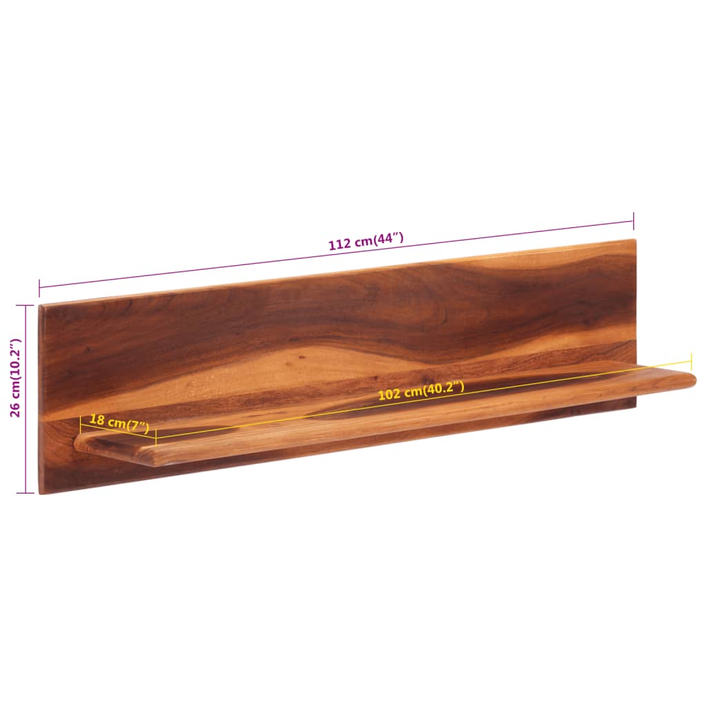 vidaXL Estantes de pared 2 unidades madera maciza acacia 112x20x26 cm