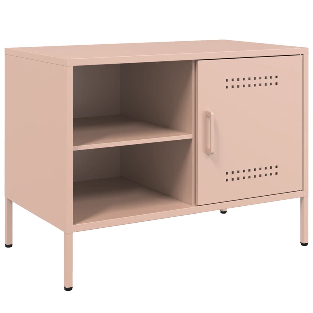 vidaXL Mueble de TV acero rosa 68x39x50,5 cm