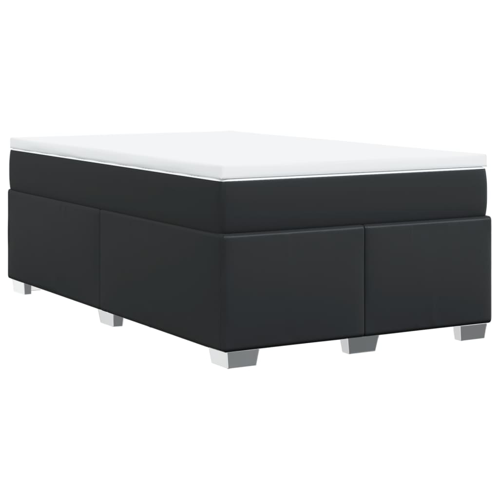 vidaXL Cama box spring con colchón cuero sintético negro 120x190 cm