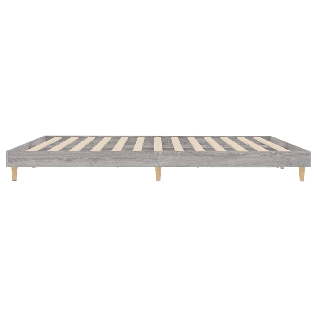 vidaXL Estructura de cama madera de ingeniería gris Sonoma 160x200 cm